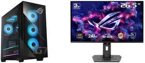 ASUS Gaming Desktop PC GM700TZ-NS776 AMD Ryzen 7 9800X3D 32GB DDR5 1TB NVMe SSD AMD Radeon RX 9070 XT Windows 11 Home ASUS ROG Strix 27" 4K QD-OLED Gaming Monitor (XG27UCDMG) - 240Hz, 0.03ms, OLED Anti-Flicker 2.0, Custom Heatsink, OLED Car