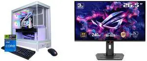 CyberPowerPC Gaming PC Gamer Xtreme GXL70050, Intel Core i7-14700F, RTX 5070 Ti 16GB, 32GB DDR5 6000, 2TB PCIe 4.0 SSD, Windows 11 Home ASUS ROG Strix 27" 4K QD-OLED Gaming Monitor (XG27UCDMG) - 240Hz, 0.03ms, OLED Anti-Flicker 2.0, Custom CyberPowerPC Gaming PC Gamer Xtreme GXL70050, Intel Core i7-14700F, RTX 5070 Ti 16GB, 32GB DDR5 6000, 2TB PCIe 4.0 SSD, Windows 11 Home ASUS ROG Strix 27" 4K QD-OLED Gaming Monitor (XG27UCDMG) - 240Hz, 0.03ms, OLED Anti-Flicker 2.0, Custom