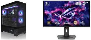 AVGPC Whirlwind Gaming PC AMD Ryzen 7 9700X Zen5, NVIDIA GeForce RTX 5070 Ti, 32GB 6000MHz DDR5, 2TB NVME M.2 SSD, 360MM AIO Liquid Cooling, WiFi/AC, Tempered Glass Case Black, Windows 11 Home ASUS ROG Strix 27" 4K QD-OLED Gaming Monitor (X