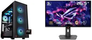 ABS Eurus Ruby Gaming PC - Windows 11 - AMD Ryzen 7 9800X3D - GeForce RTX 5080 - DLSS 4 - AI-Powered Performance - 32GB DDR5 6400MHz - 2TB M.2 NVMe SSD - ER9800X3D50806 ASUS ROG Strix 27" 4K QD-OLED Gaming Monitor (XG27UCDMG) - 240Hz, 0.03m