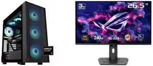 ABS Eurus Ruby Gaming PC - Windows 11 - AMD Ryzen 7 9800X3D - GeForce RTX 5080 - DLSS 4 - AI-Powered Performance - 32GB DDR5 6400MHz - 2TB M.2 NVMe SSD - ER9800X3D50807 ASUS ROG Strix 27" 4K QD-OLED Gaming Monitor (XG27UCDMG) - 240Hz, 0.03m