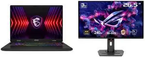 MSI SWORD 16 16" FHD+ 144Hz Gaming Laptop Intel® Core™ i7-14650HX RTX 4060 16GBDR5 1TB NVMe SSD Win 11 Home (Sword 16 HX B14VFKG-202US ) ASUS ROG Strix 27" 4K QD-OLED Gaming Monitor (XG27UCDMG) - 240Hz, 0.03ms, OLED Anti-Flicker 2.0, Custom