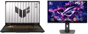 ASUS TUF Gaming F16 (2025) Gaming Laptop, 16” FHD+ 165Hz 16:10 Display, Intel® Core™ i7 Processor 14650HX, NVIDIA® GeForce RTX™ 5050, 16GB DDR5, 512GB PCIe Gen4 SSD, Wi-Fi 6E, Windows (FX608JHR-ES73 ) ASUS ROG Strix 27" 4K QD-OLED Gaming Mo