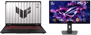 ASUS TUF Gaming A16 - 16" GeForce RTX 5060 Laptop GPU - AMD Ryzen 7 260 - 16GB Memory - 512 GB NVMe SSD - Windows 11 Home Gaming Laptop - 165 Hz IPS (FA608UM-NS73 ) ASUS ROG Strix 27" 4K QD-OLED Gaming Monitor (XG27UCDMG) - 240Hz, 0.03ms, O