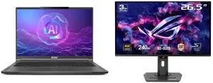 MSI Creator A16 AI+ 16" QHD+ 240Hz Ultra Thin and Light Workstation Laptop AMD® Ryzen™ AI 7-350 RTX 4060 32GBLPDDR5x 1TB NVMe SSD Win 11 Home 1 year Warranty (Creator A16 AI+ A3HVFG-286US ) ASUS ROG Strix 27" 4K QD-OLED Gaming Monitor (XG27