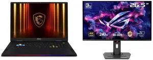 MSI - 18" GeForce RTX 5080 Laptop GPU - Intel Core Ultra 9 285HX - 64GB DDR5 6400MHz Memory - 4 TB SSD - Windows 11 Home Gaming Laptop - 120 Hz Mini LED (Raider 18 HX AI A2XWIG-014US ) ASUS ROG Strix 27" 4K QD-OLED Gaming Monitor (XG27UCDMG