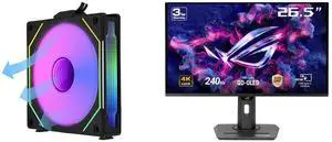 LIAN LI UNI FAN SL INFINITY 120 RGB BLACK  REVERSE BLADE VERSION ---UF-RSLIN120-1B (No controller included) ASUS ROG Strix 27" 4K QD-OLED Gaming Monitor (XG27UCDMG) - 240Hz, 0.03ms, OLED Anti-Flicker 2.0, Custom Heatsink, OLED Care Pro, Neo