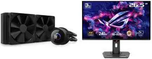 NZXT Kraken 240mm - RL-KN240-B1 – AIO CPU Liquid Cooler - LCD Display - 2 x F120P Static Pressure Fan Radiator Fans LGA 1851/1700 / AM5 Compatible ASUS ROG Strix 27" 4K QD-OLED Gaming Monitor (XG27UCDMG) - 240Hz, 0.03ms, OLED Anti-Flicker 2