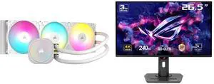 CORSAIR NAUTILUS 360 RS ARGB Liquid CPU Cooler – White – RS120 ARGB Fans – Fits Intel®  LGA 1851, AMD® AM5/AM4 – Simple Daisy-Chain Connections - Direct Motherboard  Connection ASUS ROG Strix 27" 4K QD-OLED Gaming Monitor (XG27UCDMG) - 240H