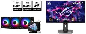 MSI MAG CoreLiquid I360 Black - AIO ARGB CPU Liquid Cooler - Infinity Mirror Design - UNI Bracket - 360mm Radiator - Triple 120mm ARGB PWM Fans - LGA 1700/1851 / AM5/AM4 Compatible ASUS ROG Strix 27" 4K QD-OLED Gaming Monitor (XG27UCDMG) - MSI MAG CoreLiquid I360 Black - AIO ARGB CPU Liquid Cooler - Infinity Mirror Design - UNI Bracket - 360mm Radiator - Triple 120mm ARGB PWM Fans - LGA 1700/1851 / AM5/AM4 Compatible ASUS ROG Strix 27" 4K QD-OLED Gaming Monitor (XG27UCDMG) -