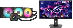 CORSAIR iCUE LINK TITAN 360 RX RGB Liquid CPU Cooler - RX120 RGB Fans - Fits Intel LGA 1851/1700, AMD AM5/AM4 - iCUE LINK System Hub Included ASUS ROG Strix 27" 4K QD-OLED Gaming Monitor (XG27UCDMG) - 240Hz, 0.03ms, OLED Anti-Flicker 2.0, C