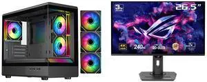 DIYPC ARGB-M1-BK Black Cases (Computer Cases - ATX Form) ASUS ROG Strix 27" 4K QD-OLED Gaming Monitor (XG27UCDMG) - 240Hz, 0.03ms, OLED Anti-Flicker 2.0, Custom Heatsink, OLED Care Pro, Neo Proximity Sensor, 99% DCI-P3, True 10-bit color