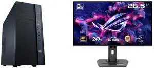 Cooler Master N400 ATX Tower with Front Mesh Ventilation, Minimal Design, 240mm Close-Loop AIO Support ASUS ROG Strix 27" 4K QD-OLED Gaming Monitor (XG27UCDMG) - 240Hz, 0.03ms, OLED Anti-Flicker 2.0, Custom Heatsink, OLED Care Pro, Neo Prox
