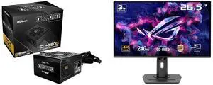 ASRock CL-750G 750 W Power Supply ASUS ROG Strix 27" 4K QD-OLED Gaming Monitor (XG27UCDMG) - 240Hz, 0.03ms, OLED Anti-Flicker 2.0, Custom Heatsink, OLED Care Pro, Neo Proximity Sensor, 99% DCI-P3, True 10-bit color ASRock CL-750G 750 W Power Supply ASUS ROG Strix 27" 4K QD-OLED Gaming Monitor (XG27UCDMG) - 240Hz, 0.03ms, OLED Anti-Flicker 2.0, Custom Heatsink, OLED Care Pro, Neo Proximity Sensor, 99% DCI-P3, True 10-bit color