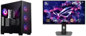 Phanteks XT Pro Ultra, Mid-Tower Gaming Chassis, 4x M25-140 Fans Included, High Airflow Performance Mesh, Tempered Glass Window, USB-C 3.2 Gen2, Black ASUS ROG Strix 27" 4K QD-OLED Gaming Monitor (XG27UCDMG) - 240Hz, 0.03ms, OLED Anti-Flick