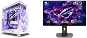 NZXT H9 Flow - All White - CM-H91FW-01 - Dual-Chamber Mid-Tower Airflow Case ASUS ROG Strix 27" 4K QD-OLED Gaming Monitor (XG27UCDMG) - 240Hz, 0.03ms, OLED Anti-Flicker 2.0, Custom Heatsink, OLED Care Pro, Neo Proximity Sensor, 99% DCI-P3,