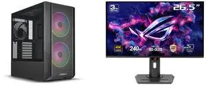 LIAN LI LANCOOL 216RX Black Steel / Tempered Glass ATX Mid Tower Computer Case ,2x 16 cm ARGB Fans Included ----LANCOOL 216RX ASUS ROG Strix 27" 4K QD-OLED Gaming Monitor (XG27UCDMG) - 240Hz, 0.03ms, OLED Anti-Flicker 2.0, Custom Heatsink,