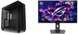 NZXT H6 FLOW Compact Dual-Chamber Mid-Tower Airflow Case, Black, CC-H61FB-01 ASUS ROG Strix 27" 4K QD-OLED Gaming Monitor (XG27UCDMG) - 240Hz, 0.03ms, OLED Anti-Flicker 2.0, Custom Heatsink, OLED Care Pro, Neo Proximity Sensor, 99% DCI-P3,