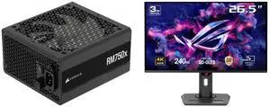 CORSAIR RMx Series RM750x ATX Power Supply - Fully Modular - ATX 3.1 - PCIe 5.1 - Cybenetics Gold - Low-Noise - Japanese Capacitors - 750 Watts ASUS ROG Strix 27" 4K QD-OLED Gaming Monitor (XG27UCDMG) - 240Hz, 0.03ms, OLED Anti-Flicker 2.0,