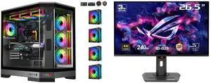 DIYPC Vanguard-F1-BK Black Cases (Computer Cases - ATX Form) ASUS ROG Strix 27" 4K QD-OLED Gaming Monitor (XG27UCDMG) - 240Hz, 0.03ms, OLED Anti-Flicker 2.0, Custom Heatsink, OLED Care Pro, Neo Proximity Sensor, 99% DCI-P3, True 10-bit colo