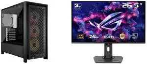 CORSAIR FRAME 4000D RS ARGB Modular High Airflow Mid-Tower PC Case, Black – Fully Customizable Design – InfiniRail™ Fan Mounting System – Fits Multiple 360mm Radiators – ASUS BTF, MSI Project Zero ASUS ROG Strix 27" 4K QD-OLED Gaming Monito