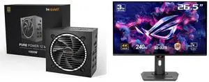 be quiet! Pure Power 12 M 1000W ATX 3.0 Power Supply | 80+ Gold Efficiency | PCIe 5.0 compatible 10 Year Warranty ASUS ROG Strix 27" 4K QD-OLED Gaming Monitor (XG27UCDMG) - 240Hz, 0.03ms, OLED Anti-Flicker 2.0, Custom Heatsink, OLED Care Pr