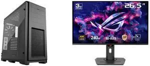Phanteks Enthoo Pro TG PH-ES614PTG_BK Integrated RGB Lighting Control Tempered Glass Side Panel ATX Full Tower Computer Case - Black ASUS ROG Strix 27" 4K QD-OLED Gaming Monitor (XG27UCDMG) - 240Hz, 0.03ms, OLED Anti-Flicker 2.0, Custom Hea