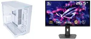 LIAN LI O11 EVO RGB  White Aluminum / Steel / Tempered Glass ATX Mid Tower Computer Case ----O11DERGBW ASUS ROG Strix 27" 4K QD-OLED Gaming Monitor (XG27UCDMG) - 240Hz, 0.03ms, OLED Anti-Flicker 2.0, Custom Heatsink, OLED Care Pro, Neo Prox