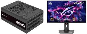 CORSAIR HX1500i Fully Modular Ultra-Low Noise ATX Power Supply - ATX 3.0 & PCIe 5.0 Compliant - Fluid Dynamic Bearing Fan - CORSAIR iCUE Software Compatible - 80 PLUS Platinum Efficiency ASUS ROG Strix 27" 4K QD-OLED Gaming Monitor (XG27UCD CORSAIR HX1500i Fully Modular Ultra-Low Noise ATX Power Supply - ATX 3.0 & PCIe 5.0 Compliant - Fluid Dynamic Bearing Fan - CORSAIR iCUE Software Compatible - 80 PLUS Platinum Efficiency ASUS ROG Strix 27" 4K QD-OLED Gaming Monitor (XG27UCD