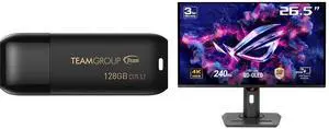 TEAMGROUP C175 128GB USB 3.2 Gen 1 Flash Drive Rounded Streamlined Unibody Design Black Pearl Seamless Construction Matte and Glossy Finish, Speed Up to 100MB/s (TC1753128GB01) ASUS ROG Strix 27" 4K QD-OLED Gaming Monitor (XG27UCDMG) - 240H
