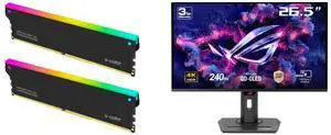 V-Color 32GB (2 x 16GB) DDR4 3200 (PC4 25600) Desktop memory Model TL416G32S816CSPKWK ASUS ROG Strix 27" 4K QD-OLED Gaming Monitor (XG27UCDMG) - 240Hz, 0.03ms, OLED Anti-Flicker 2.0, Custom Heatsink, OLED Care Pro, Neo Proximity Sensor, 99%
