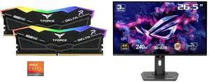 Team T-Force Delta RGB 32GB (2 x 16GB) 288-Pin PC RAM DDR5 6000 (PC5 48000) Desktop Memory Model FF3D532G6000HC30DC01 ASUS ROG Strix 27" 4K QD-OLED Gaming Monitor (XG27UCDMG) - 240Hz, 0.03ms, OLED Anti-Flicker 2.0, Custom Heatsink, OLED Car