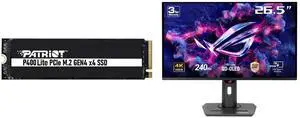 Patriot P400 Lite M.2 PCIe Gen 4 x4 1TB SSD, Solid State Drive - P400LP1KGM28H Up to 3,500MB/s ASUS ROG Strix 27" 4K QD-OLED Gaming Monitor (XG27UCDMG) - 240Hz, 0.03ms, OLED Anti-Flicker 2.0, Custom Heatsink, OLED Care Pro, Neo Proximity Se