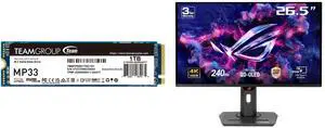 Team Group MP33 M.2 2280 1TB PCIe 3.0 x4 with NVMe 1.3 3D NAND Internal Solid State Drive (SSD) TM8FP6001T0C101 ASUS ROG Strix 27" 4K QD-OLED Gaming Monitor (XG27UCDMG) - 240Hz, 0.03ms, OLED Anti-Flicker 2.0, Custom Heatsink, OLED Care Pro,