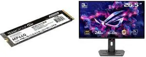 TEAMGROUP MP44Q 1TB PCIe Gen4 x4 M.2 2280 SSD Laptop & Desktop & NUC & NAS compatible, Speed up to 7400MB/s (TM8FFD001T0C101) ASUS ROG Strix 27" 4K QD-OLED Gaming Monitor (XG27UCDMG) - 240Hz, 0.03ms, OLED Anti-Flicker 2.0, Custom Heatsink,