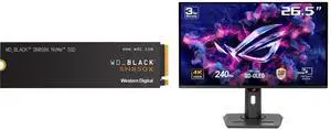 WD_BLACK 1TB SN850X NVMe Internal Gaming SSD Solid State Drive - Gen4 PCIe, M.2 2280, Up to 7,300 MB/s - WDS100T2X0E ASUS ROG Strix 27" 4K QD-OLED Gaming Monitor (XG27UCDMG) - 240Hz, 0.03ms, OLED Anti-Flicker 2.0, Custom Heatsink, OLED Care