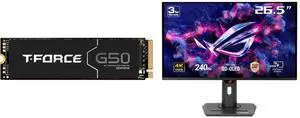 Team Group T-FORCE G50 M.2 2280 2TB PCIe 4.0 x4 with NVMe 1.4 TLC Internal Solid State Drive (SSD) TM8FFE002T0C129 ASUS ROG Strix 27" 4K QD-OLED Gaming Monitor (XG27UCDMG) - 240Hz, 0.03ms, OLED Anti-Flicker 2.0, Custom Heatsink, OLED Care P