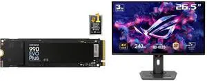 SAMSUNG 990 EVO PLUS SSD 4TB, PCIe Gen 4x4 | Gen 5x2 M.2 2280, Speeds Up-to 7,250 MB/s, Upgrade Storage for PC/Laptops, HMB Technology and Intelligent Turbowrite 2.0 (MZ-V9S4T0B/AM) ASUS ROG Strix 27" 4K QD-OLED Gaming Monitor (XG27UCDMG) -