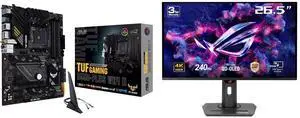 ASUS TUF GAMING B550-PLUS WIFI II AM4 ATX AMD Motherboard ASUS ROG Strix 27" 4K QD-OLED Gaming Monitor (XG27UCDMG) - 240Hz, 0.03ms, OLED Anti-Flicker 2.0, Custom Heatsink, OLED Care Pro, Neo Proximity Sensor, 99% DCI-P3, True 10-bit color