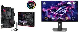 Asus ROG Strix B550-F Gaming WiFi II AMD AM4 (3rd Gen Ryzen) ATX Gaming Motherboard (PCIe 4.0,WiFi 6E, 2.5Gb LAN, BIOS Flashback, HDMI 2.1, Addressable Gen 2 RGB Header and Aura Sync) ASUS ROG Strix 27" 4K QD-OLED Gaming Monitor (XG27UCDMG)