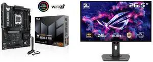 ASUS TUF GAMING B650E-E WIFI AMD AM5 B650 ATX motherboard, 8+2+1 80A DrMOS stage, DDR5, PCIe 5.0 Ready, 3x M.2, Wi-Fi 6E, 2.5 Gb LAN, DisplayPort, HDMI, USB 20Gbps Type-C, BIOS FlashBack, Aura Sync ASUS ROG Strix 27" 4K QD-OLED Gaming Monit