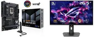 ASUS TUF GAMING Z890-PLUS WIFI Z890 LGA 1851 ATX motherboard, Intel® Core™ Ultra Series 2 Ready, Advanced AI PC-ready, 16+1+2+1 stages, DDR5, PCIe® 5.0, Thunderbolt™ 4 Type-C®, 4x M.2, Wi-Fi 7, 2.5Gb ASUS ROG Strix 27" 4K QD-OLED Gaming Mon