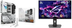 ASUS ROG STRIX X870-A GAMING WIFI AMD AM5 X870 ATX motherboard 16+2+2 power stages, Dynamic OC Switcher, Core Flex, DDR5 AEMP, WiFi 7, 4x M.2, PCIe 5.0, Q-Release Slim, USB4, AI OCing & Networking ASUS ROG Strix 27" 4K QD-OLED Gaming Monito