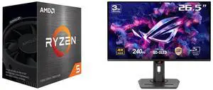 AMD Ryzen 5 5500 - Ryzen 5 5000 Series Cezanne (Zen 3) 6-Core 3.6 GHz Socket AM4 65W None Integrated Graphics Desktop CPU Processor - 100-100000457BOX ASUS ROG Strix 27" 4K QD-OLED Gaming Monitor (XG27UCDMG) - 240Hz, 0.03ms, OLED Anti-Flick