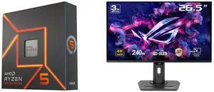 AMD Ryzen 5 7600X - Zen 4 6-Core 4.7 GHz - Socket AM5 - 105W Desktop Processor (100-100000593WOF) ASUS ROG Strix 27" 4K QD-OLED Gaming Monitor (XG27UCDMG) - 240Hz, 0.03ms, OLED Anti-Flicker 2.0, Custom Heatsink, OLED Care Pro, Neo Proximity