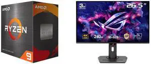 AMD Ryzen 9 5900X - Ryzen 9 5000 Series Vermeer (Zen 3) 12-Core 3.7 GHz Socket AM4 105W None Integrated Graphics Desktop CPU Processor - 100-100000061WOF ASUS ROG Strix 27" 4K QD-OLED Gaming Monitor (XG27UCDMG) - 240Hz, 0.03ms, OLED Anti-Fl
