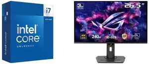 Intel Core i7-14700K - Core i7 14th Gen 20-Core (8P+12E) LGA 1700 125W Intel UHD Graphics 770 Processor - Boxed - BX8071514700K ASUS ROG Strix 27" 4K QD-OLED Gaming Monitor (XG27UCDMG) - 240Hz, 0.03ms, OLED Anti-Flicker 2.0, Custom Heatsink