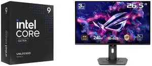 Intel Core Ultra 9 285K, Arrow Lake 24-Core (8P+16E), LGA 1851, 125W Desktop Processor - BX80768285K ASUS ROG Strix 27" 4K QD-OLED Gaming Monitor (XG27UCDMG) - 240Hz, 0.03ms, OLED Anti-Flicker 2.0, Custom Heatsink, OLED Care Pro, Neo Proxim