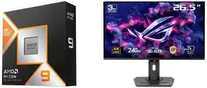 AMD Ryzen 9 9950X3D - Ryzen 9 9000 Series Granite Ridge (Zen 5) 16-Core 4.3 GHz Socket AM5 170W AMD Radeon Graphics Desktop CPU Processor - 100-100000719WOF ASUS ROG Strix 27" 4K QD-OLED Gaming Monitor (XG27UCDMG) - 240Hz, 0.03ms, OLED Anti