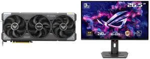 ASUS TUF Gaming GeForce RTX 5070 Ti OC Edition 16GB GDDR7 TUF-RTX5070TI-O16G-GAMING PCI-Express 5.0 DLSS 4.0 Graphics Card ASUS ROG Strix 27" 4K QD-OLED Gaming Monitor (XG27UCDMG) - 240Hz, 0.03ms, OLED Anti-Flicker 2.0, Custom Heatsink, OLE ASUS TUF Gaming GeForce RTX 5070 Ti OC Edition 16GB GDDR7 TUF-RTX5070TI-O16G-GAMING PCI-Express 5.0 DLSS 4.0 Graphics Card ASUS ROG Strix 27" 4K QD-OLED Gaming Monitor (XG27UCDMG) - 240Hz, 0.03ms, OLED Anti-Flicker 2.0, Custom Heatsink, OLE
